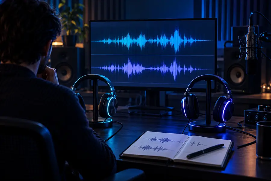 Voice comparison workspace showing an initial evaluation